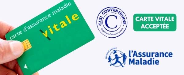 Carte Vitale acceptée – taxi conventionné Assurance Maladie